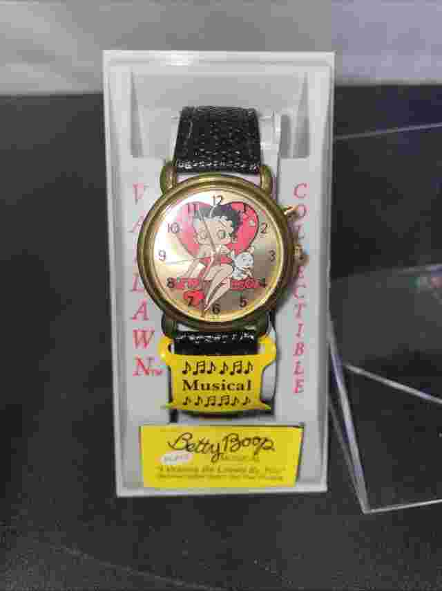 Valdawn Betty Boop Musical Black Band Watch In Case New In Box