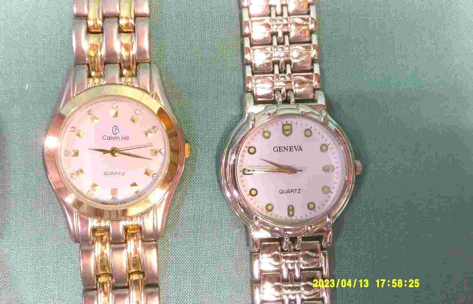 Set Of 4 Vintage Watches: Bryter Calvin Hill Geneva Quartz Movement * H200 ff