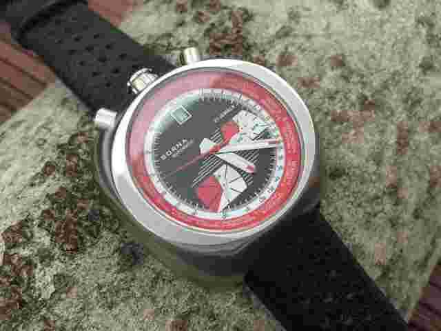 SORNA Bullhead automatic watch tachymeter scale black version new unworn