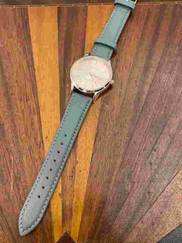 Monroe By Maestro Watch Women Rose Gold Grey Leather Band 36MM New Battery