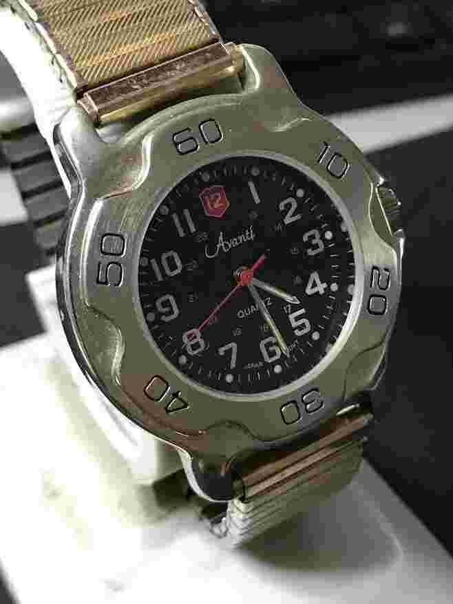 Avanti 40mm A126-02 Black Dial Silver Tone Unisex Watch, Run New Battery (#1735)