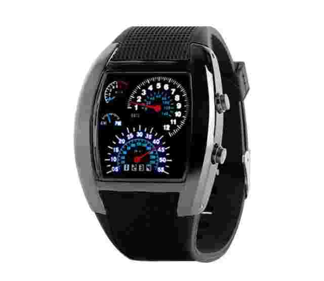 Unisex Sports watch, speedometer style LED Digital