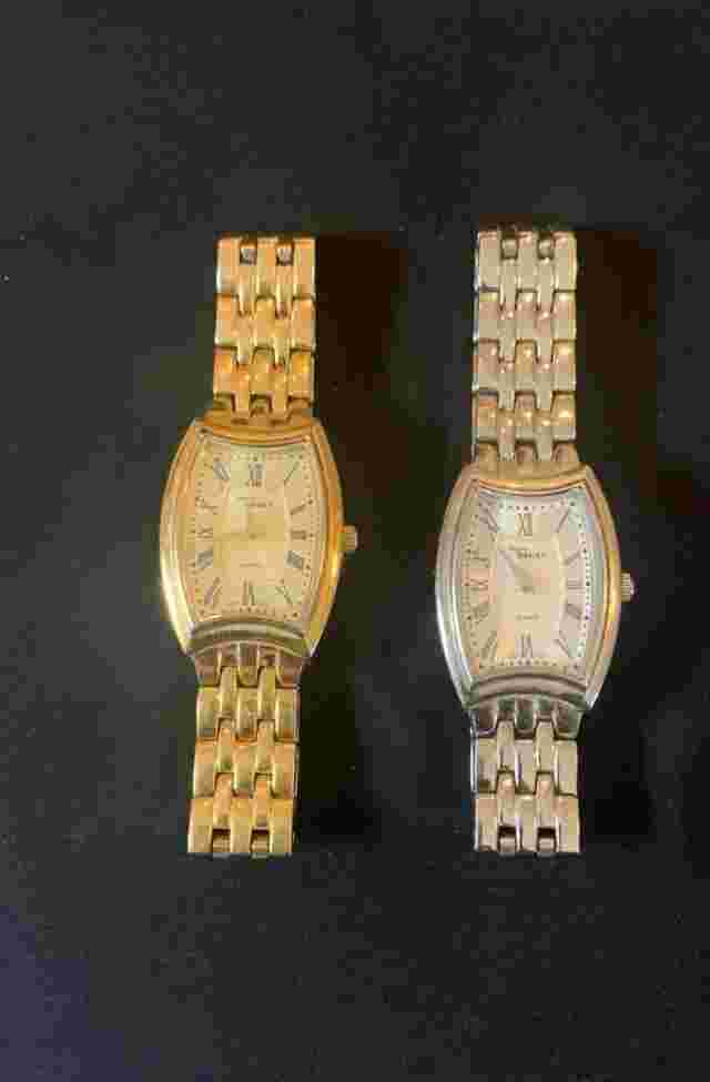 Steel By Design Lot Of 2 QVC Swiss Watch Women 25mm 1 Gold & 1 Silver Tone