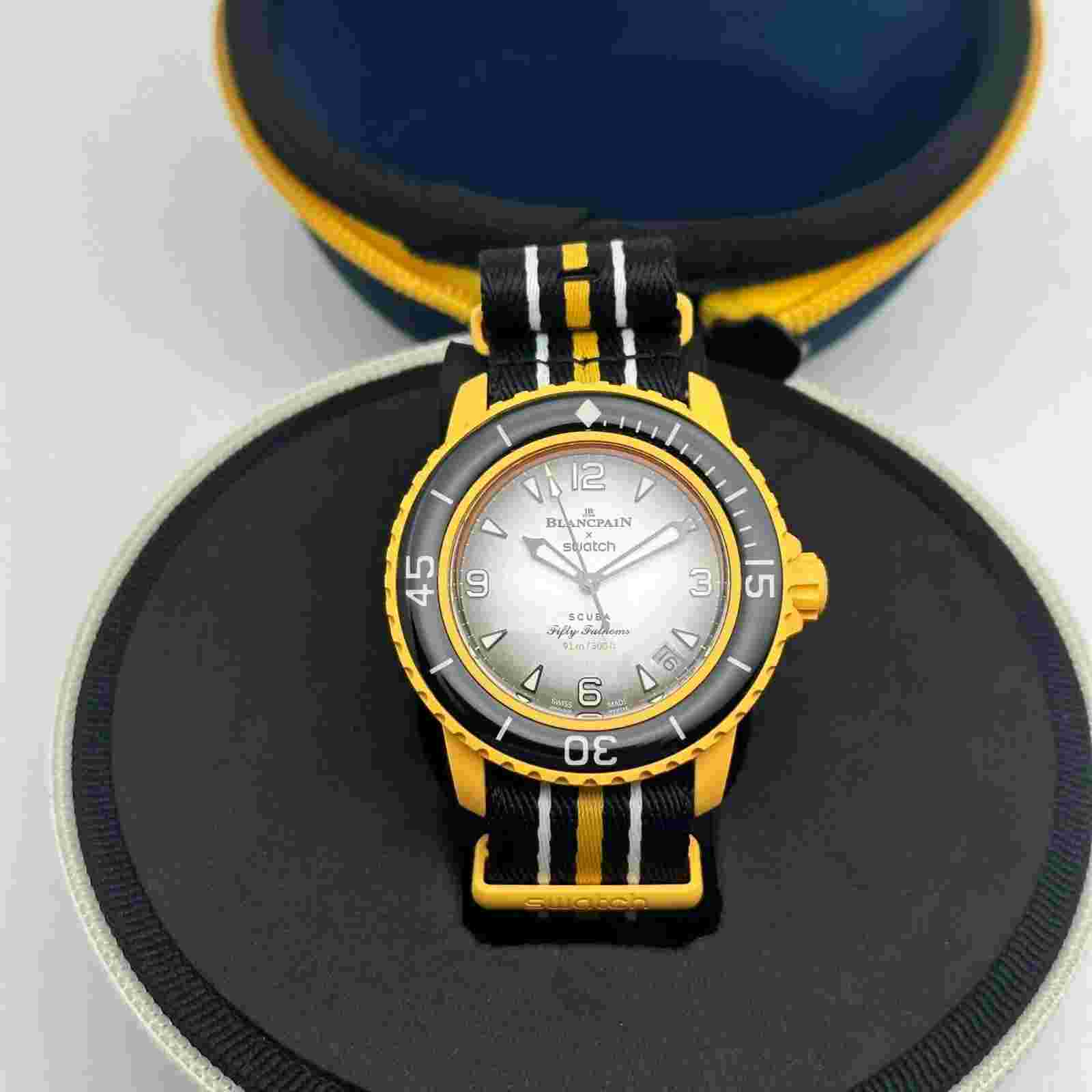 Blancpain x Swatch Scuba Fifty Fathoms Pacific Ocean Gray Dial Watch SO35P100