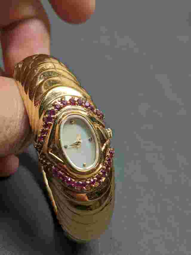 Ladies Franklin Mint Watch. Real Rubies. Not Working.