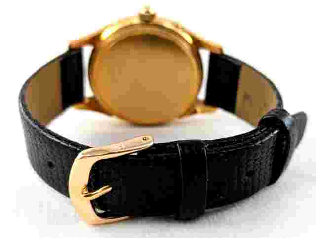 VERY RARE 18K Gold CORNAVIN Sun Phase 17 Jewel 33mm Dial Automatic Wristwatch 9"