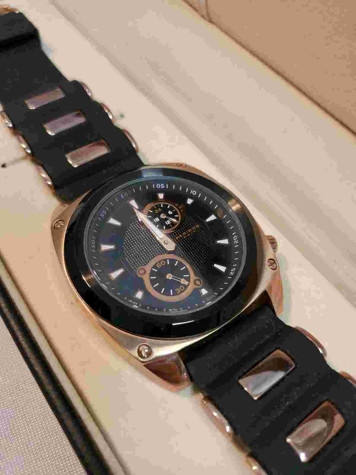 Akribos WristWatch Model No.XXIV AK310 Rose Chronograph Rubber Strap NIB!!