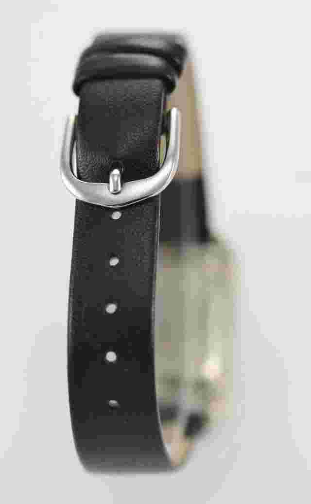 Lexington Womens Watch Black Leather Stainless Silver Water Resistant MOP Quartz