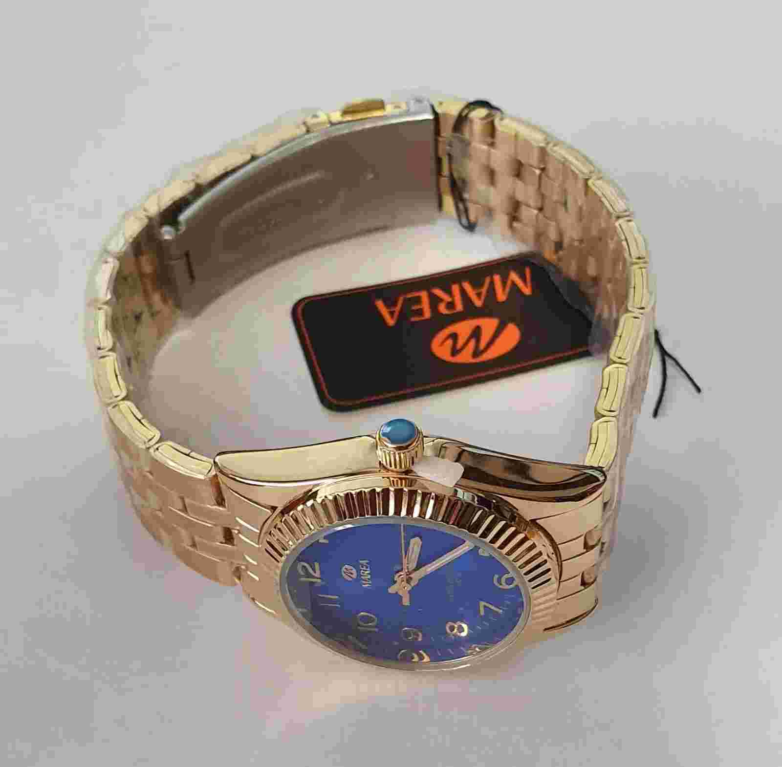 MAREA Women's 30mm Gold Stainless Steel Quartz Watch Blue Display - B21157/3