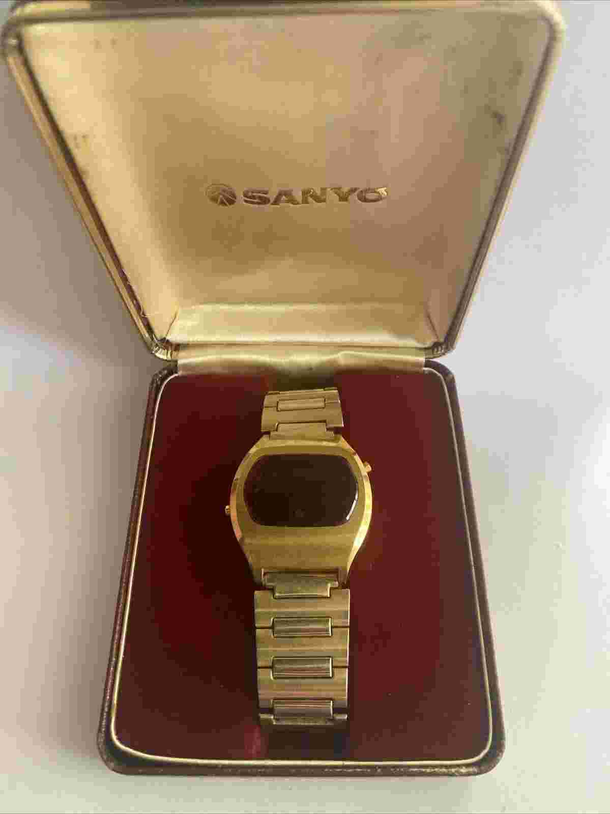 Sanyo LED Men’s Wristwatch With Case As Is