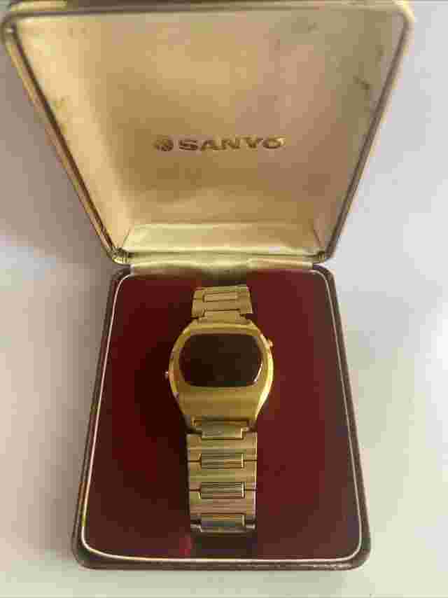 Sanyo LED Men’s Wristwatch With Case As Is