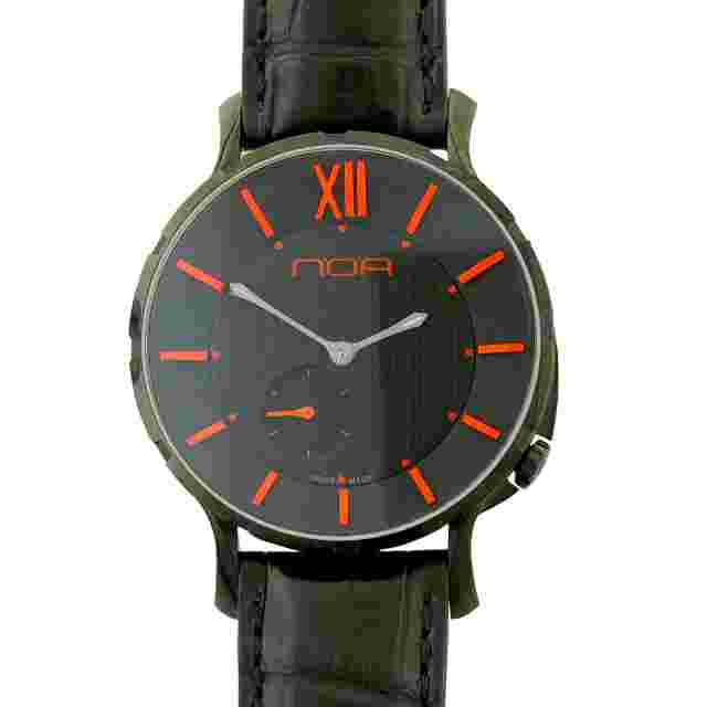 NOA 16.60 SLIM BLACK + RED DIAL BLACK STAINLESS STEEL WATCH FOR PARTS OR REPAIRS