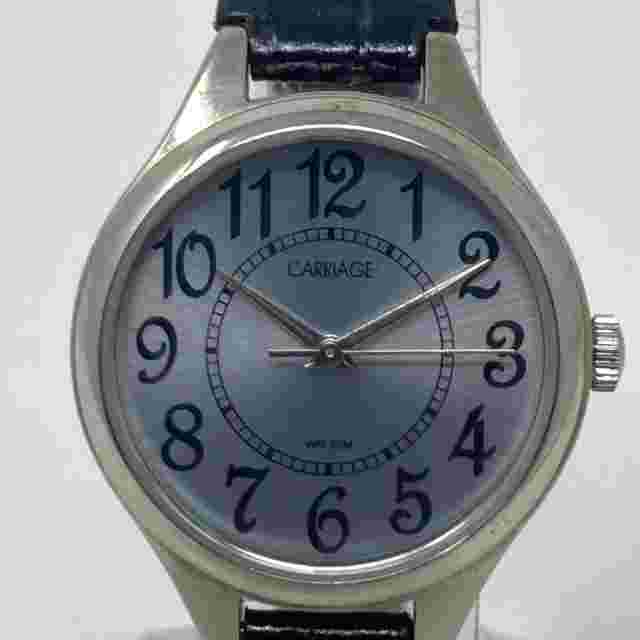 Carriage by Timex Watch Women 30mm Silver Tone Leather New Battery 8.5" 2009
