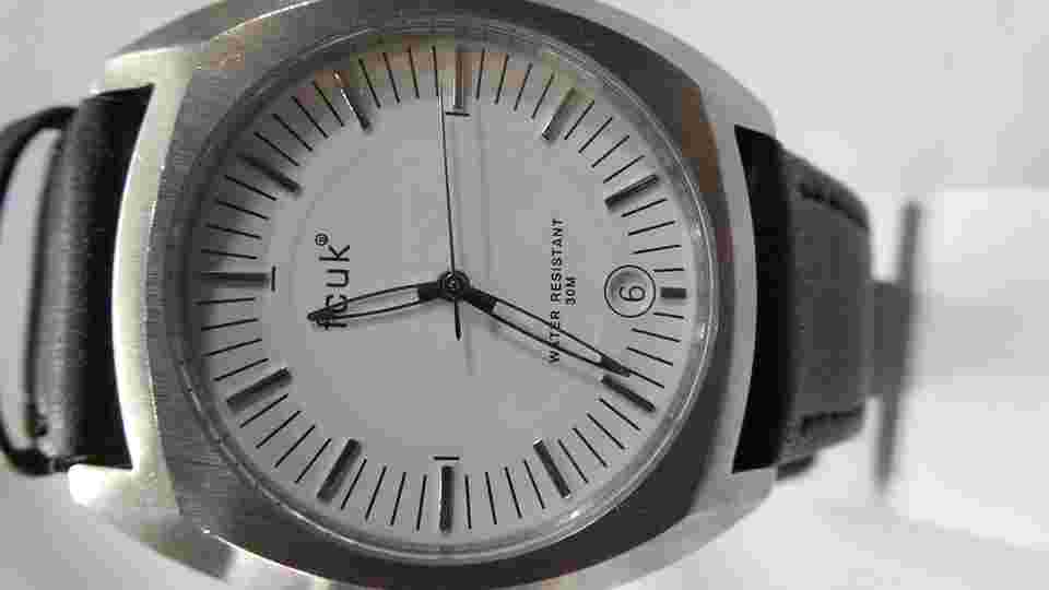 A Superb New FCUK Time KO Quartz Watch, New Battery, New Box, Leather Strap
