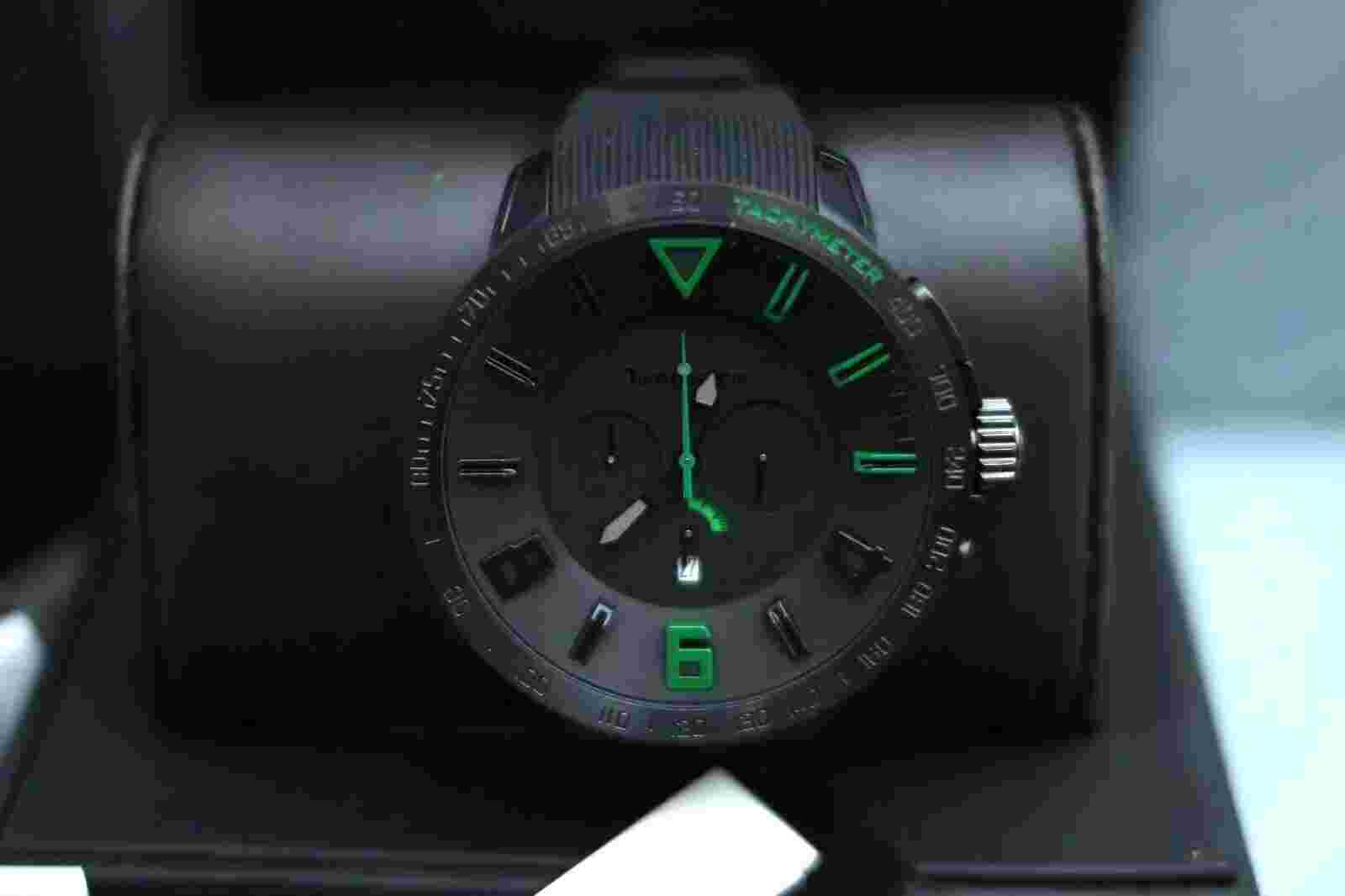 Tendence Gulliver Sport Quartz Watch Green Dial with BlackPlastic Strap TT560003