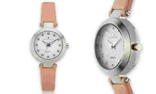 NEW Tavan 14050 Women's Flotilla Collection Pale Pink Silver Dial Petite Watch