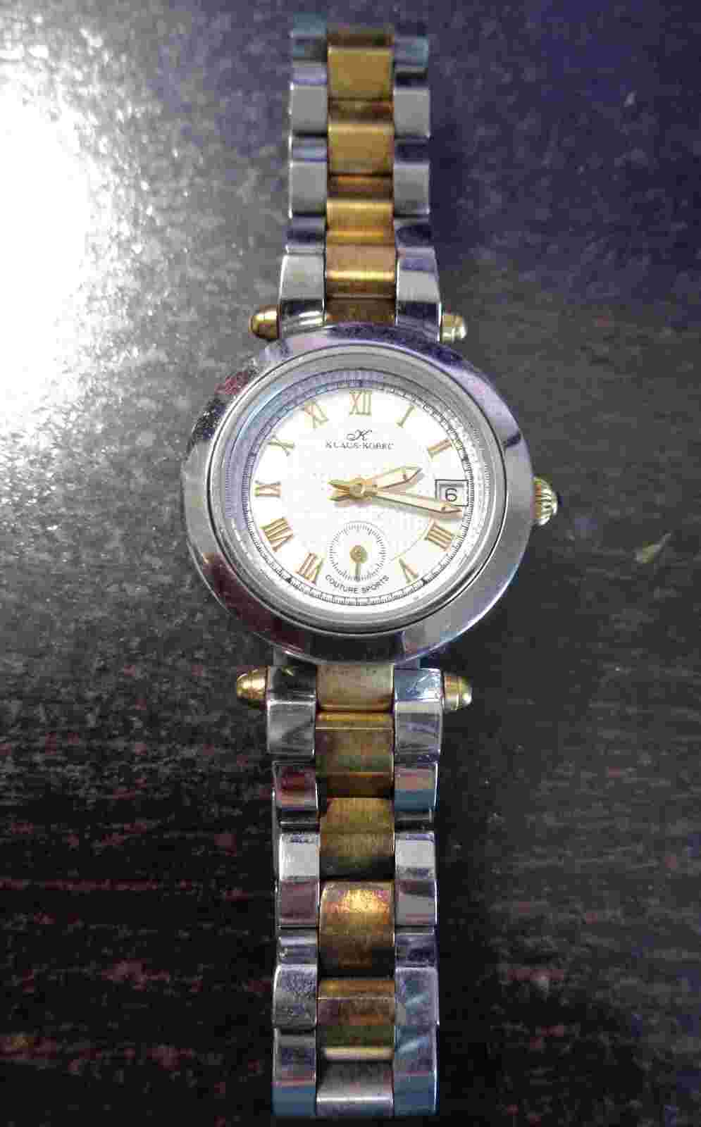 Ladies Klaus Kobec KKL1913 Two Tone Stainless Steel Couture Sports Watch RUNNING