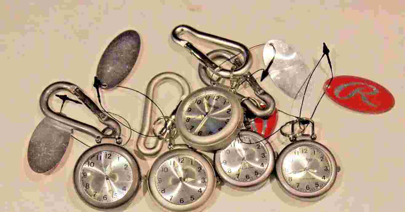 Lot Of 5 Analog Quartz Pocket Watches, For Parts or Repair / As shown