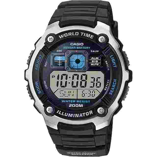 Ae-2000w-1a Original Casio Men's Watch Standard Digital Black 200m Water Resista