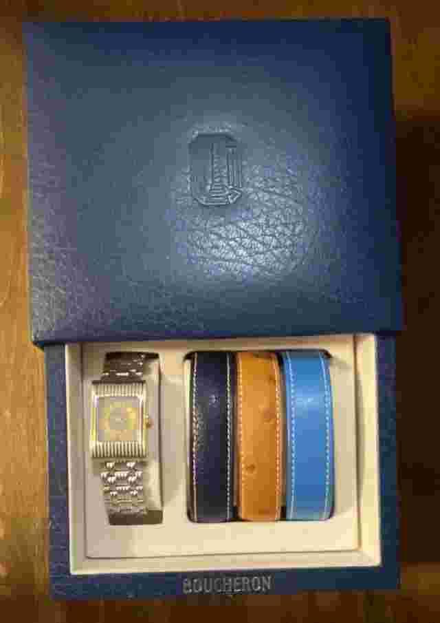 BOUCHERON Men’s Reflet Stainless Steel & Gold Watch w/ 3 Leather Bands