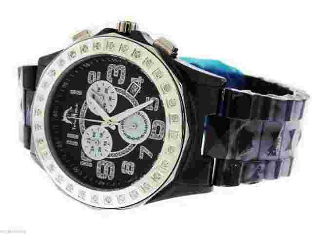 Men's Techno Master Black Ceramic Watches 1.00ct Diamonds Watch