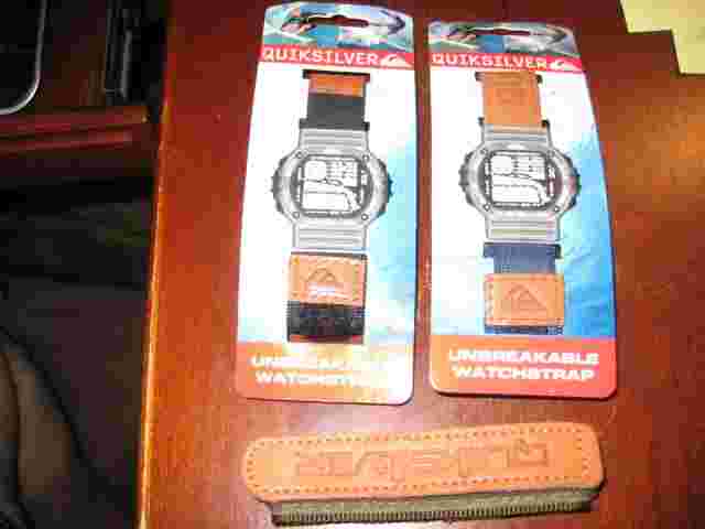 BRAND NEW QUICKSILVER WATERPROOF NYLON, LEATHER WRAP A ROUND WATCH STRAPS