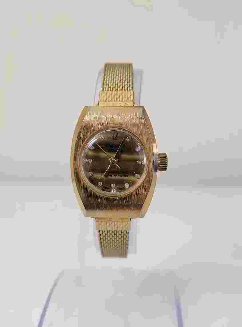 Vintage Ladies Kronotron Electric Watch Gold Toned - Works