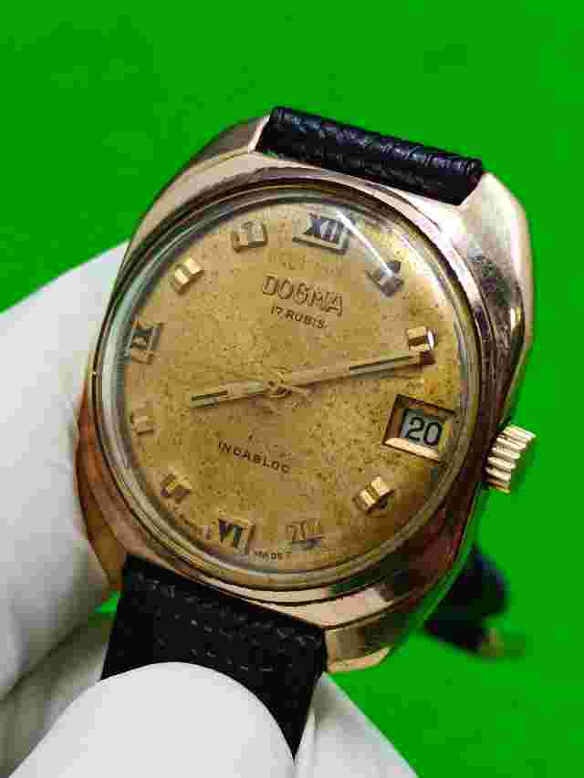 DOGMA watch INCABLOC 17 Jewels Mechanical Manual Date Indicator