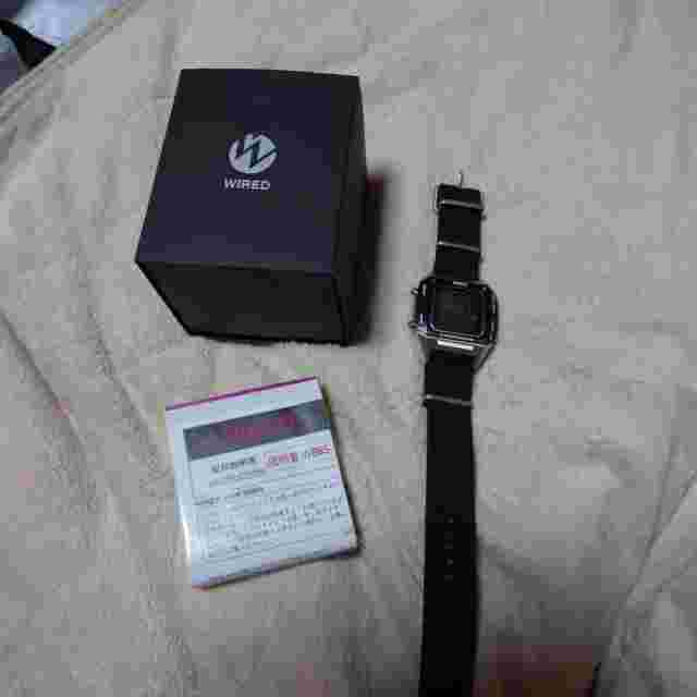 WIRED BEAMS collaboration Digiborg Black x Silver AGAM403 watch 2411M*