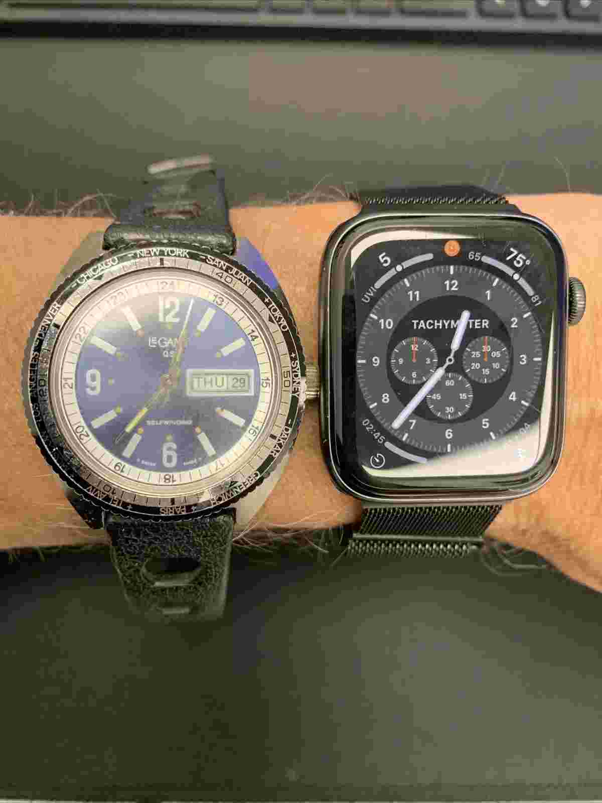 Vintage LeGant QS, GMT World Time, 7J Automatic, Working