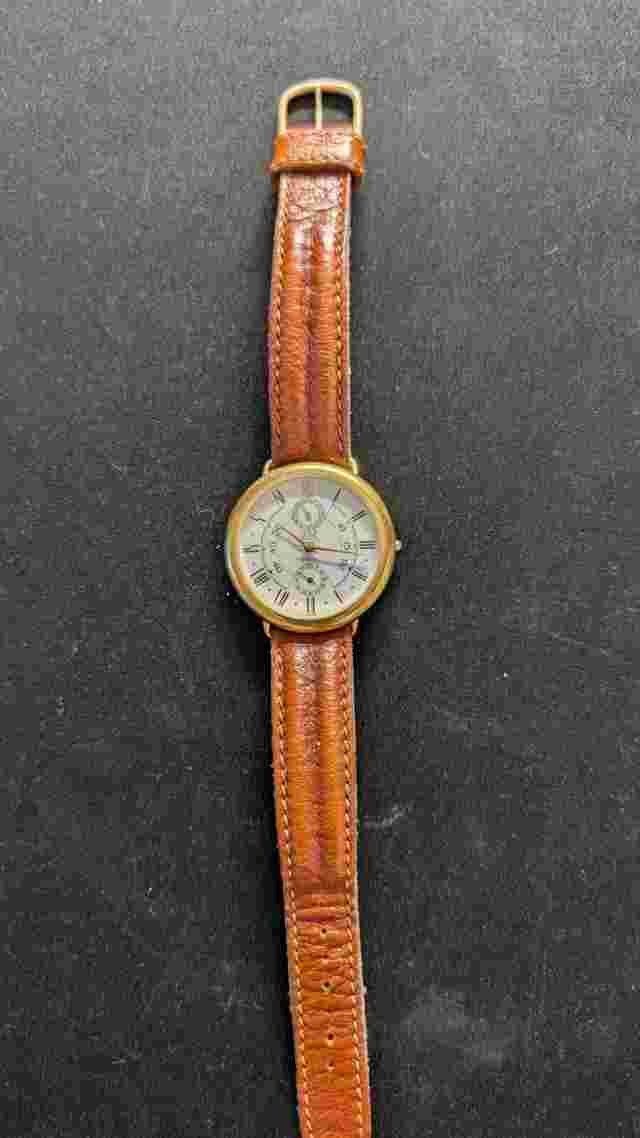 Vintage Jaz Paris Dual Moons Roman Dial,New Crystal & New JB Band.