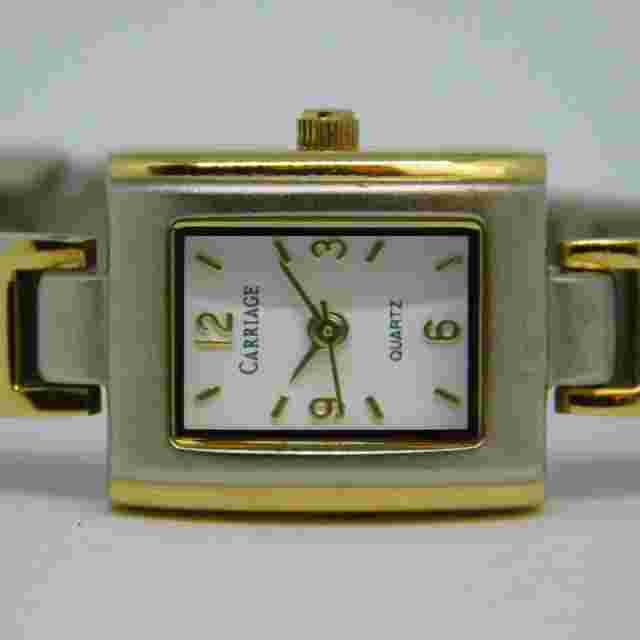 CARRIAGE Timex Two Tone Quartz Analog Women's Watch Sz. 6 1/4" New Battery