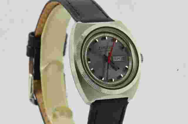 Exactus Automatic Women's Watch Steel Vintage with Leather Band 1 3/32in RAR