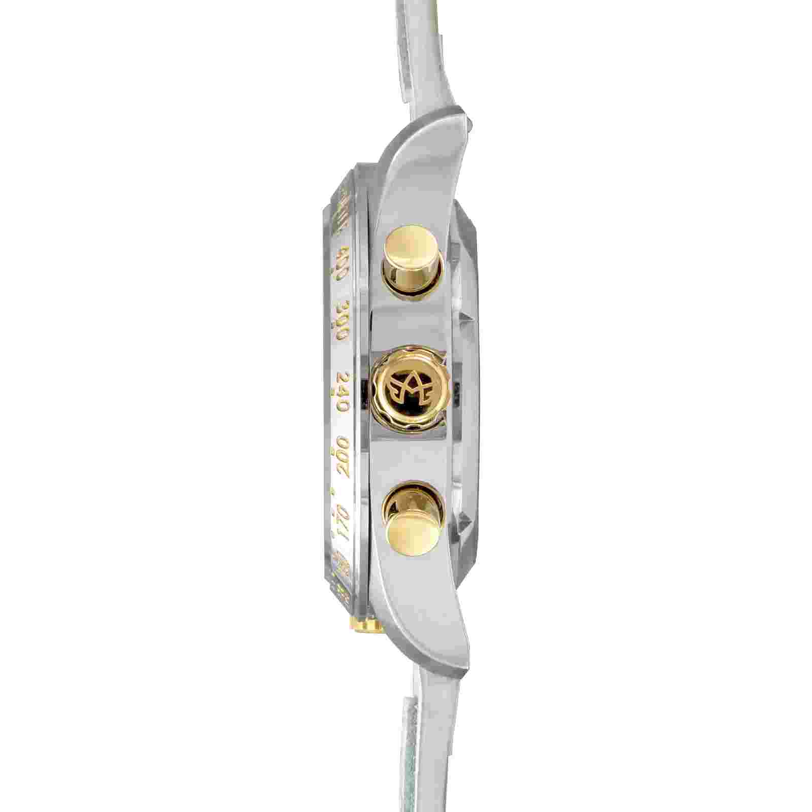 Abingdon Women Jordan Champagne Tachy Racing Watch with Camel Leather Strap