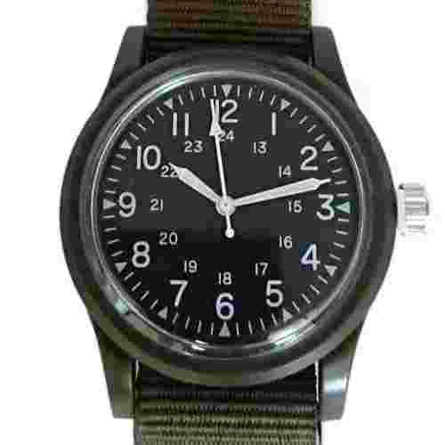 Daiso Japan Military Style Watch Olive Seiko Movement