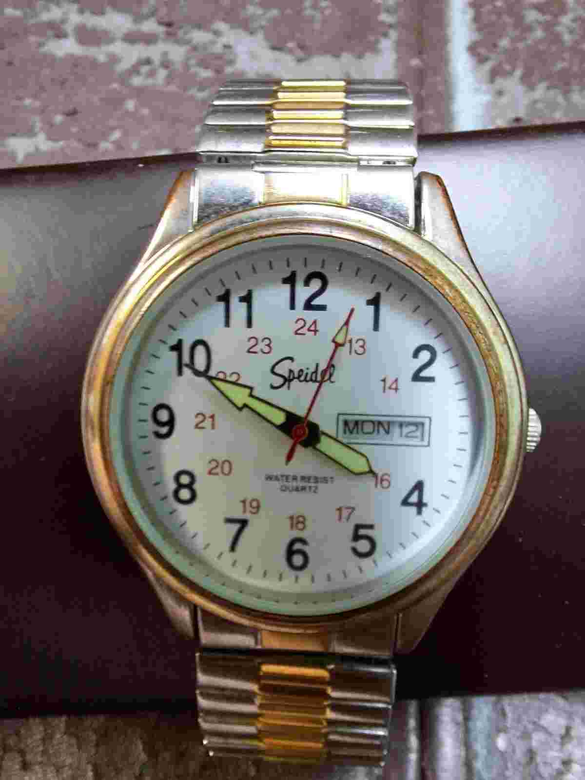 Speidel Men's Railroad Watch  with silver/gold  Twist-O-Flex Band.