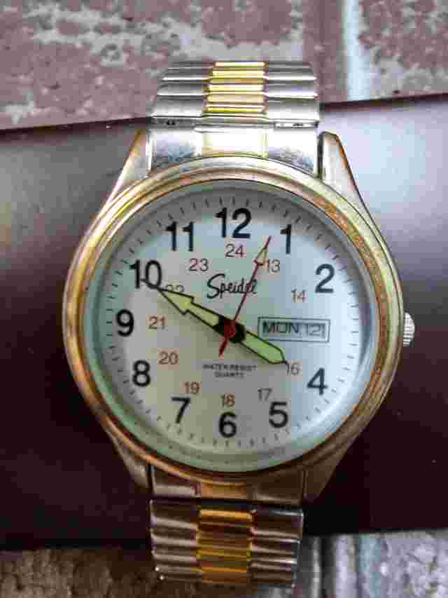 Speidel Men's Railroad Watch  with silver/gold  Twist-O-Flex Band.