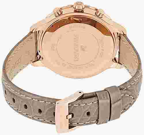 Swarovski Octea Lux 39mm Chrono Gray Dial Leather Women's Watch 5452495