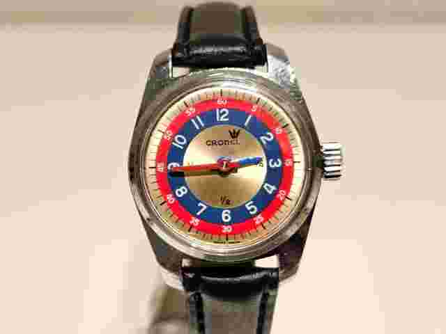 VINTAGE SMALL 24mm SPORT MULTI COLOR DIAL SWISS LADIES MECHANICAL WATCH"CRONEL"