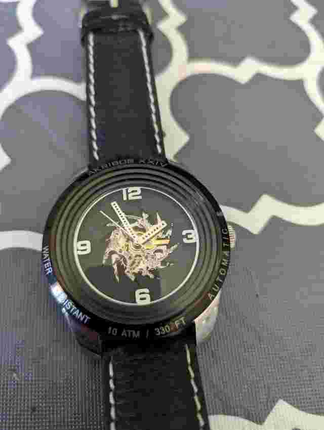 Akribos xxiv skeleton automatic watch mens