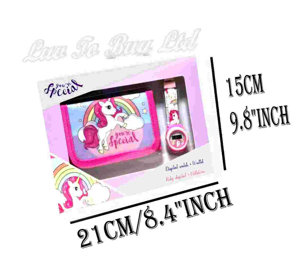 Unicorn Digital Watch & Wallet Set in Box,Children ,Girls ,kids,Gift Set.