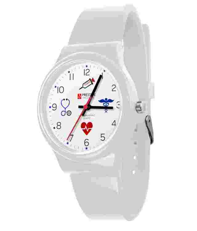 NEW! Prestige Medical Nurse Student Scrub Watch White With Medical Symbols