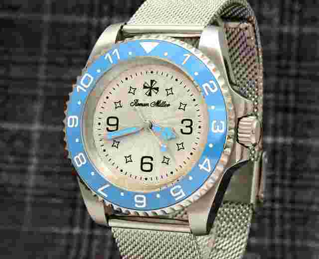 Diver Watch GMT Automatic watch Blue Ceramic bezel Waterproof Seiko movement