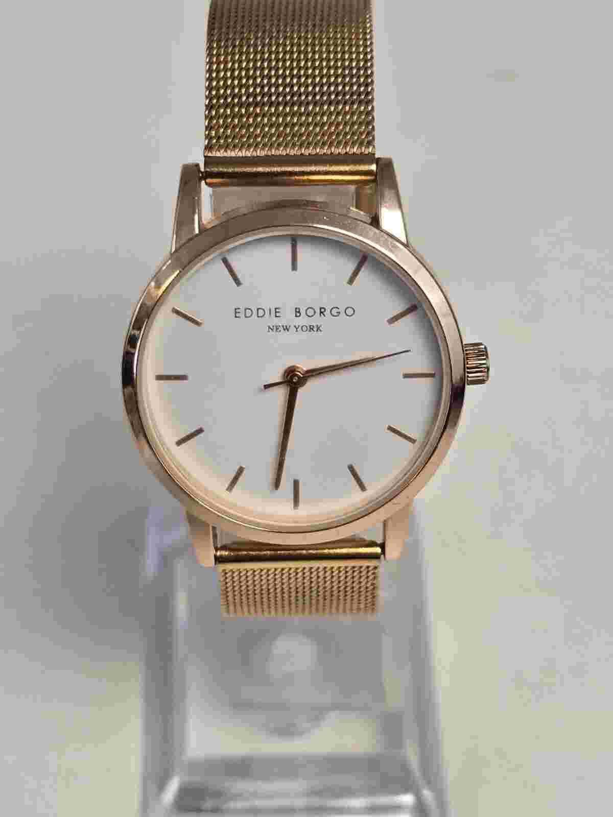 Ladies Eddie Borgo  Rose Gold Tone Mesh Band White Dial Analog Quartz Watch