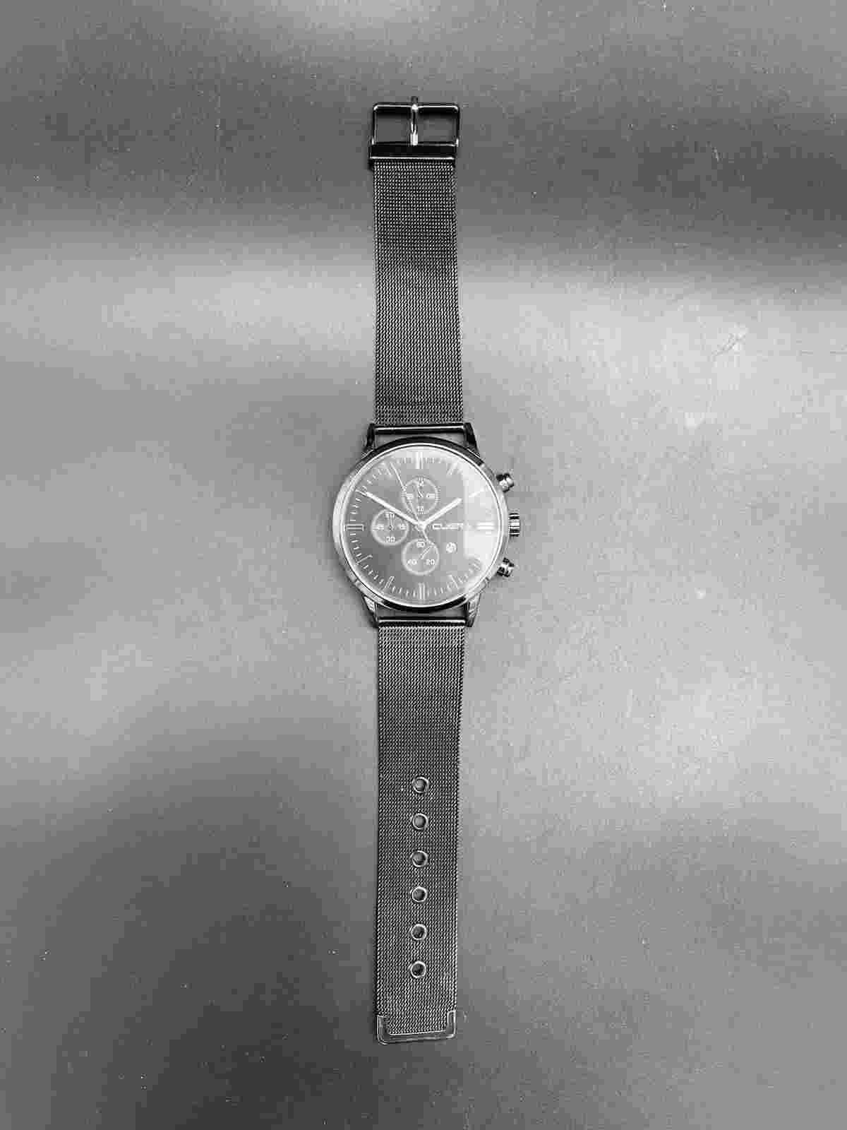 CUENA Men's Watch Business Leisure Steel Mesh Band Multifunctional Quartz