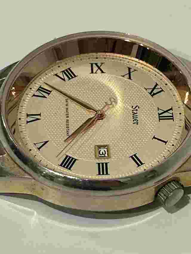 Stauer Mens Vintage Classic Gold Tone Watch 32261 Retired - PARTS ONLY - Read