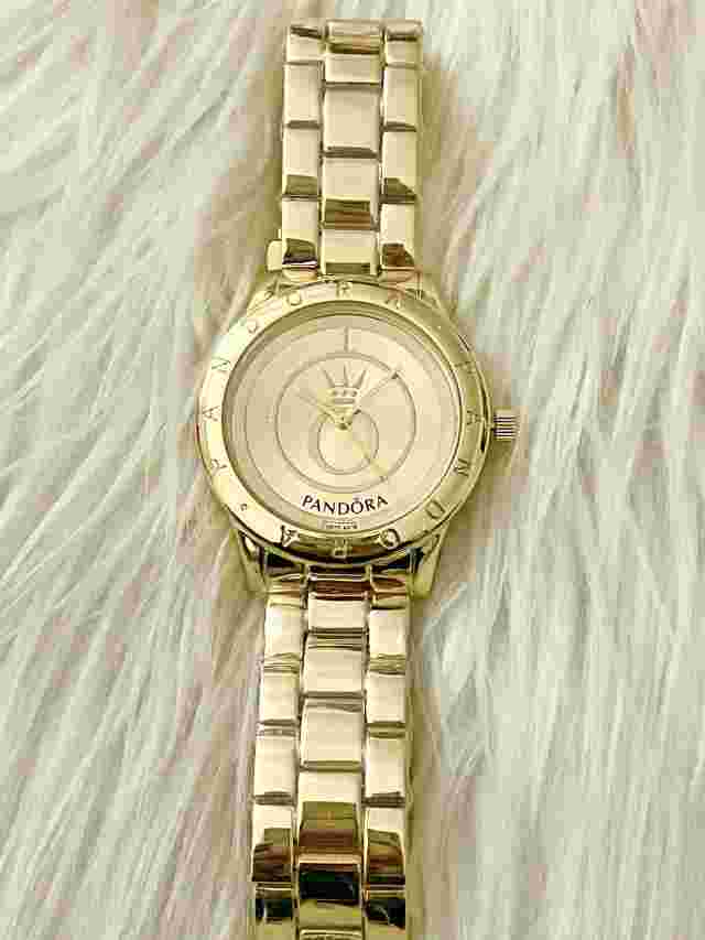 Gold Pandora Designer Luxury Watch 17cm Band 38mm Face Diamonds #225