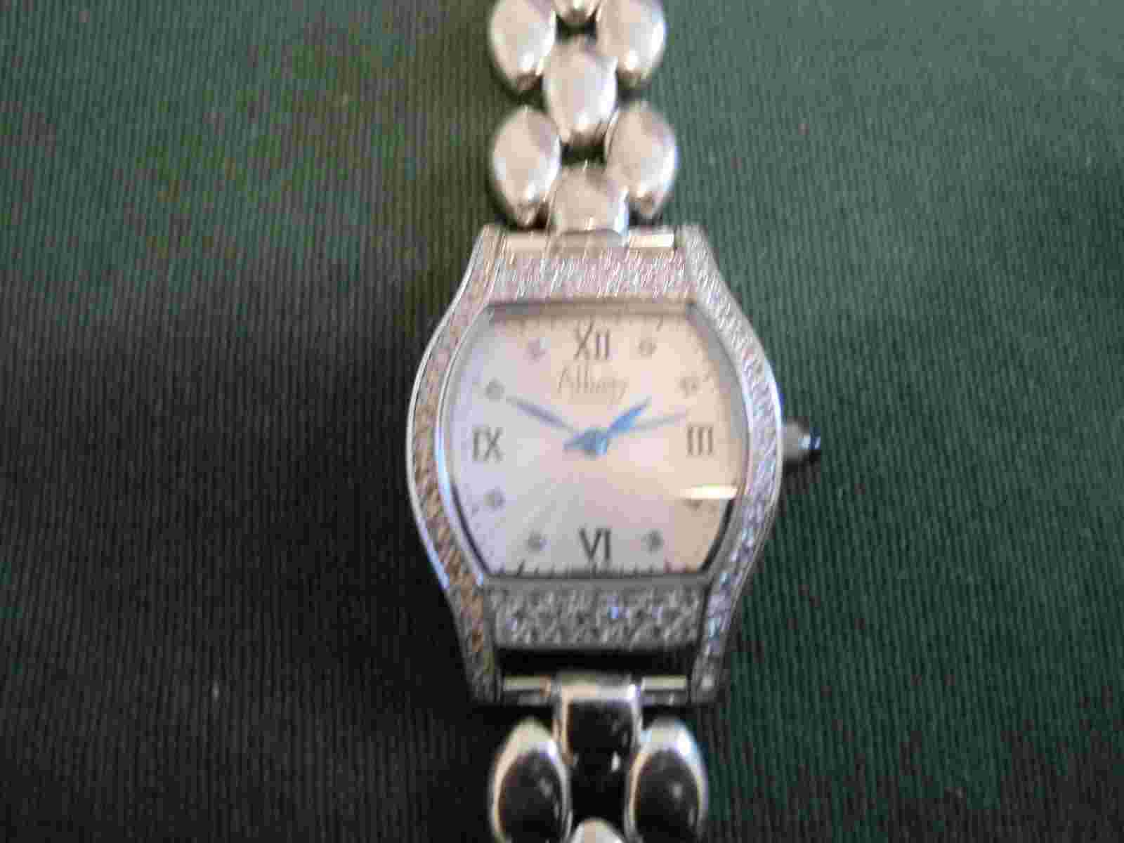 #207 ladys sterling silver 96  diamond AFFINITY quartz watch bracelet