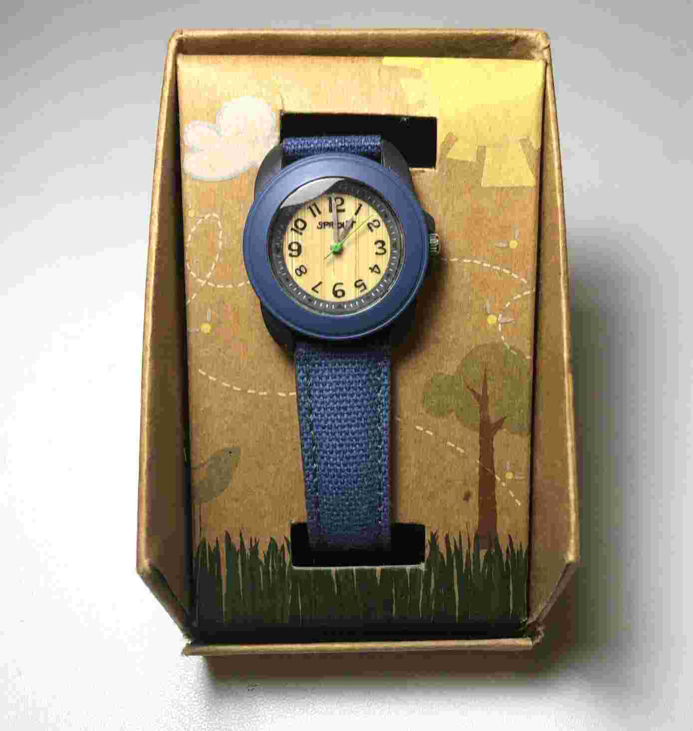 I-Sprout Watch Environmental Eco Watch Blue Organic Cotton Band