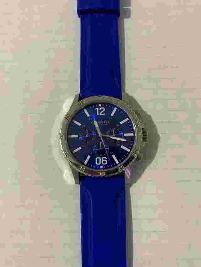 Bulova Caravelle Chrono Sports Watch Logan Blue XL Comfy Wear 43A117 Stop Watch